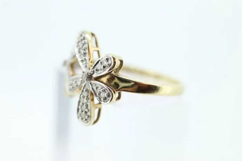 10k Flower Blossom Diamond Set Cocktail ring. Dai… - image 3