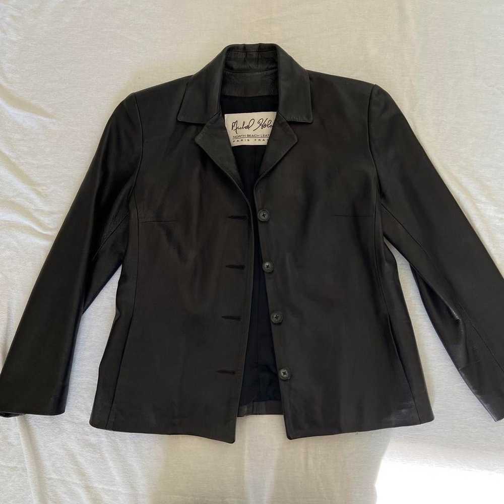 michael hoban black leather jacket - image 1