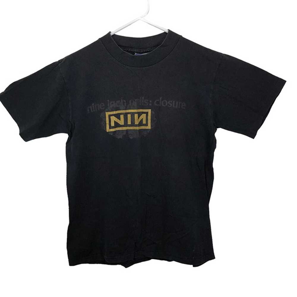 Vintage 90's Nine Inch Nails T-Shirt Top Tee Indu… - image 1