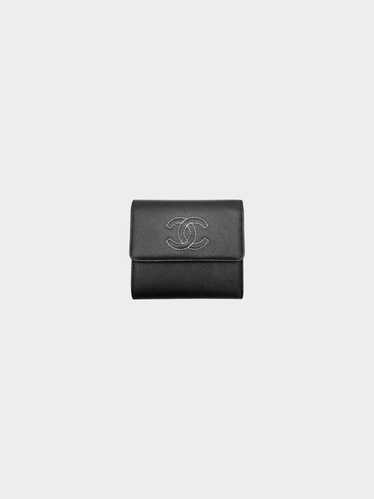 Chanel 2016 Black Caviar Trifold Wallet