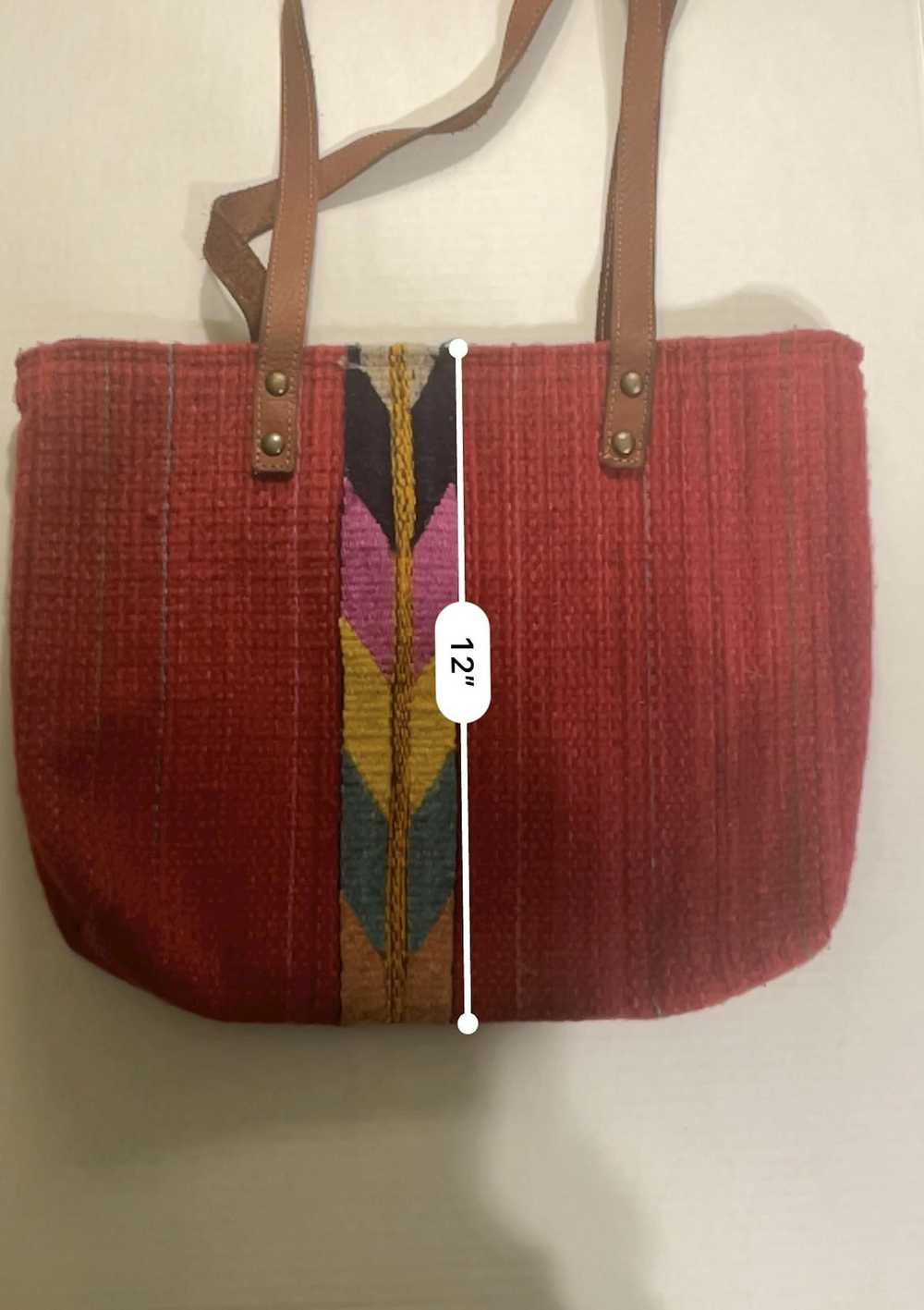 Other Finding Vettey 100% Wool Red Handbag Tote L… - image 10