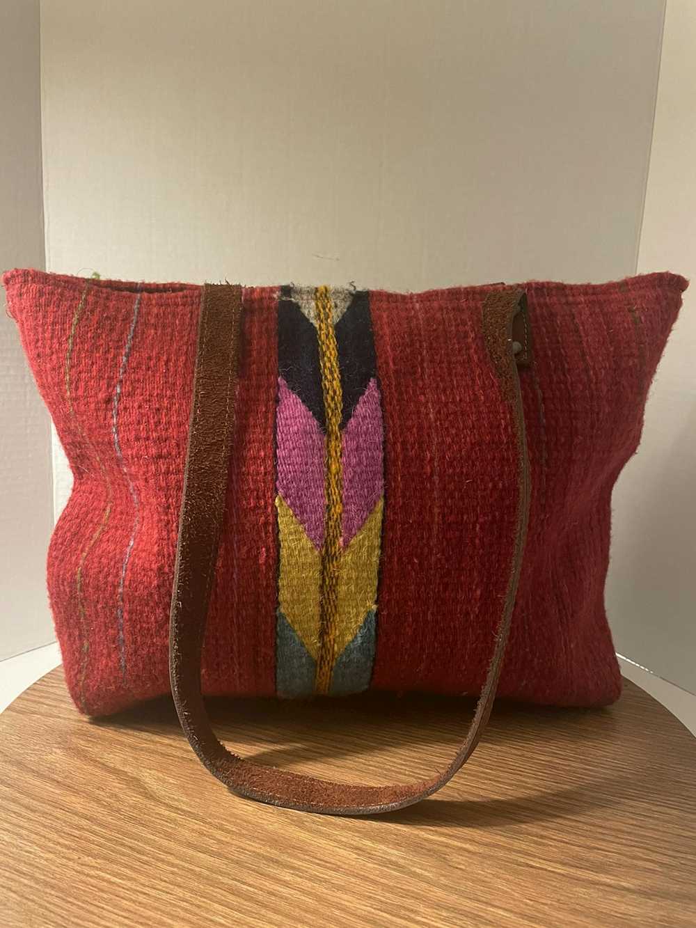 Other Finding Vettey 100% Wool Red Handbag Tote L… - image 2