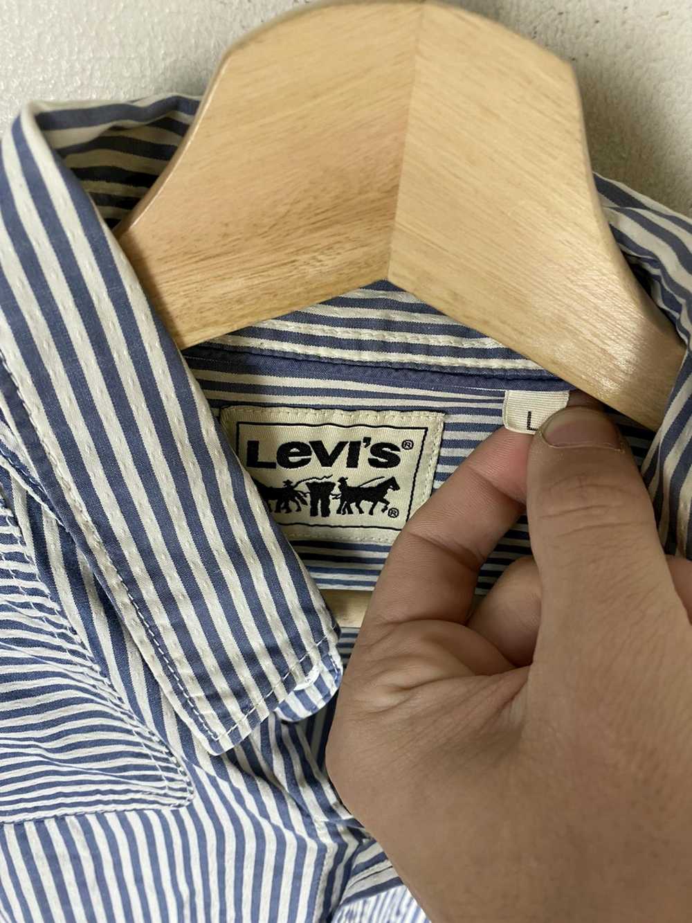 Levi's × Vintage Vintage Levi's Hickory Stripe Bu… - image 2