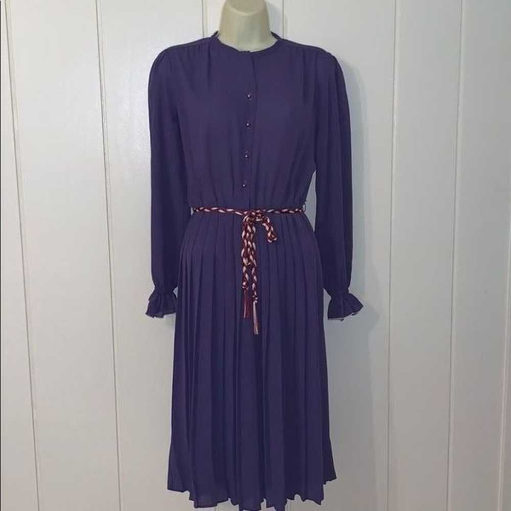 Vtg 60s/70s Lady Carol  purple chiffon dress - image 1