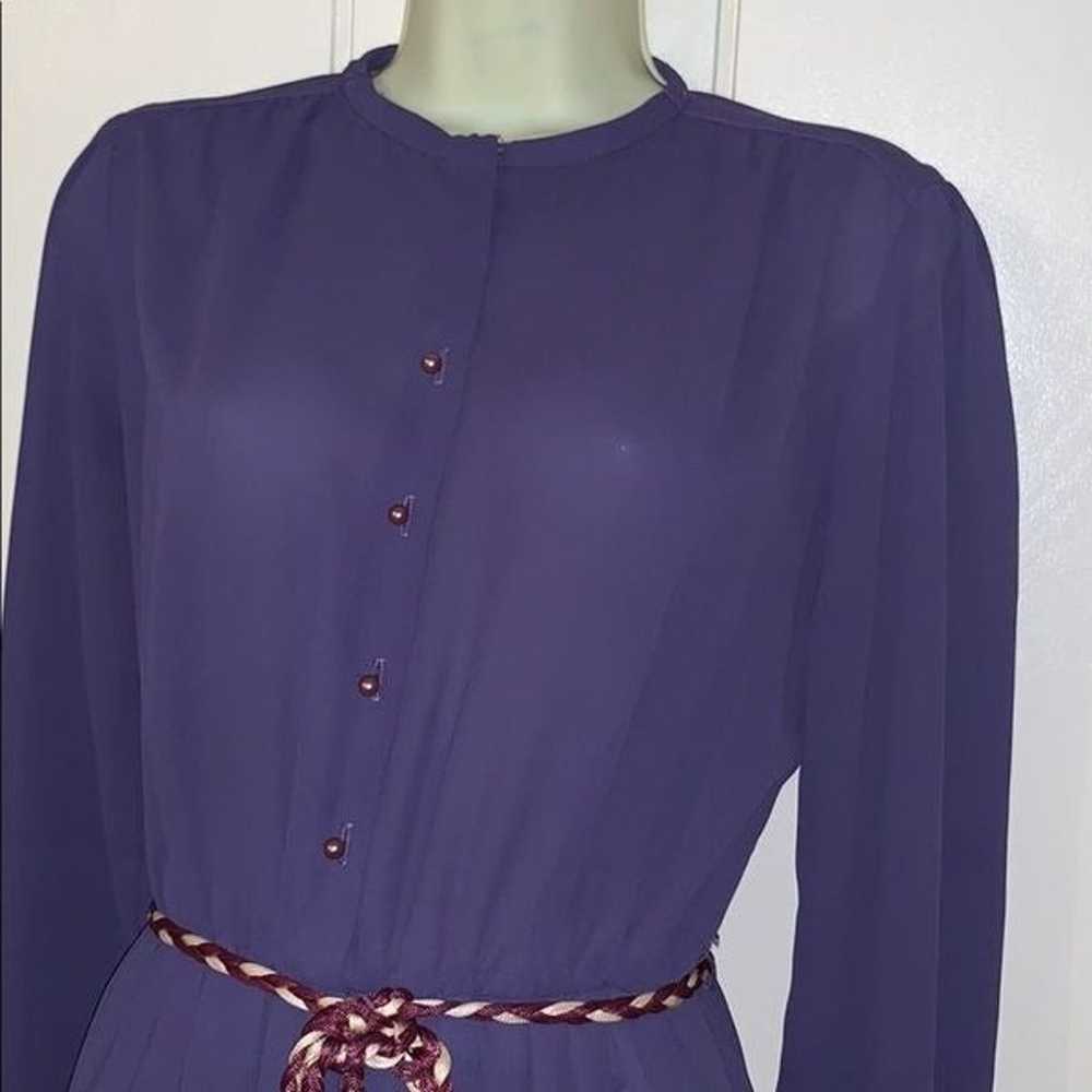 Vtg 60s/70s Lady Carol  purple chiffon dress - image 2