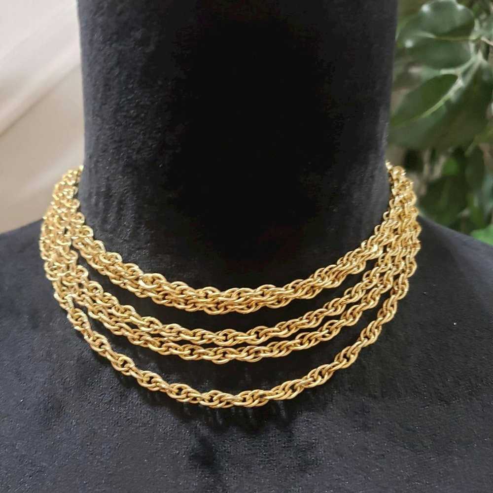 Other Gold Tone Multi Strand Double Link Chain Co… - image 1