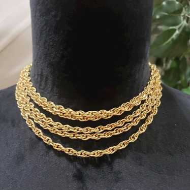 Other Gold Tone Multi Strand Double Link Chain Co… - image 1