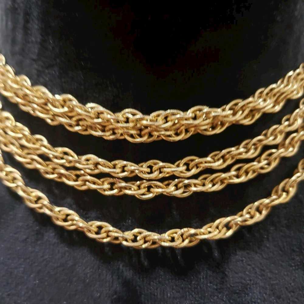 Other Gold Tone Multi Strand Double Link Chain Co… - image 4