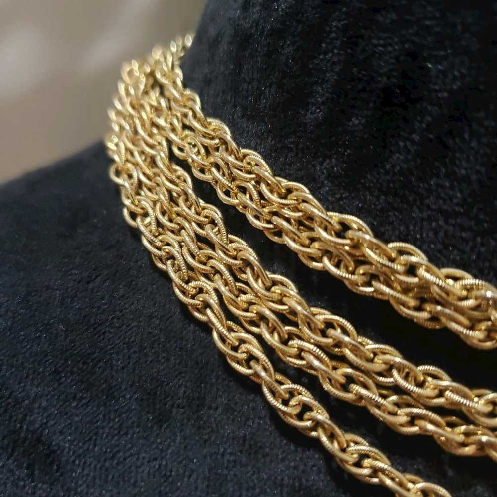 Other Gold Tone Multi Strand Double Link Chain Co… - image 5