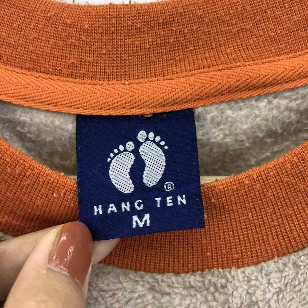 Hang Ten Vtg 90’ HANG TEN SURFING Orange Fleece S… - image 3