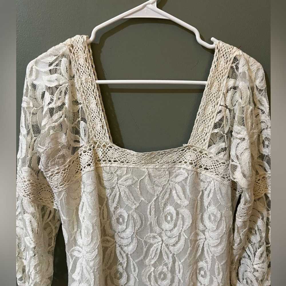 Anthropologie Solitaire lace square neck shift dr… - image 2