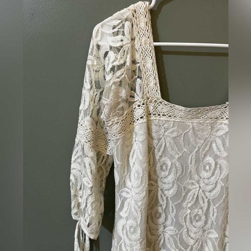 Anthropologie Solitaire lace square neck shift dr… - image 3