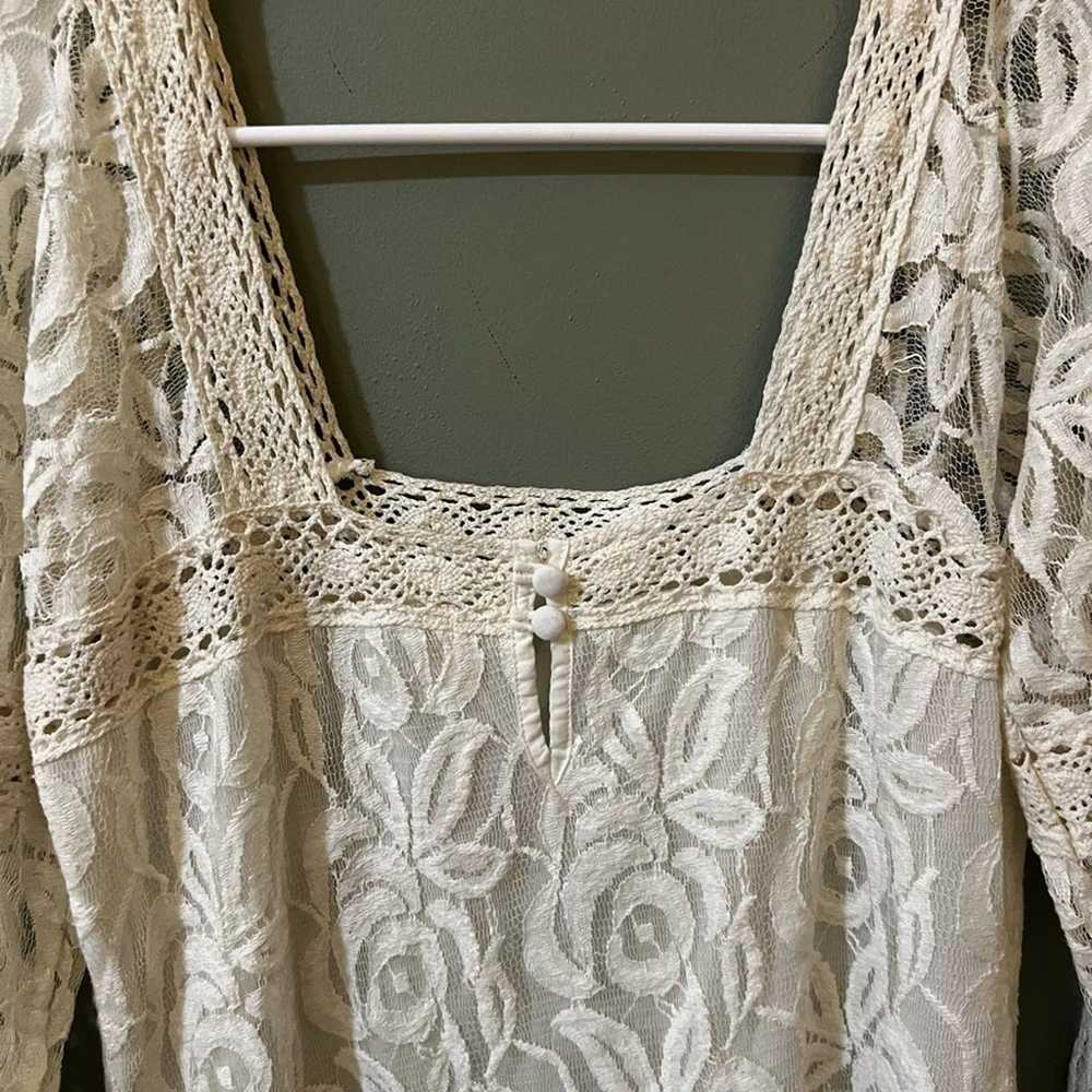 Anthropologie Solitaire lace square neck shift dr… - image 7