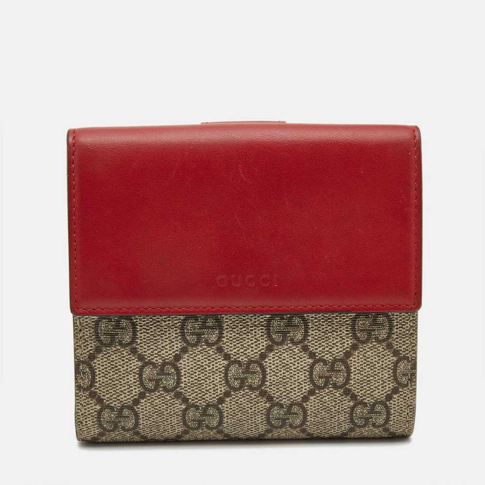Gucci GUCCI Red/Beige GG Supreme Coated Canvas an… - image 1