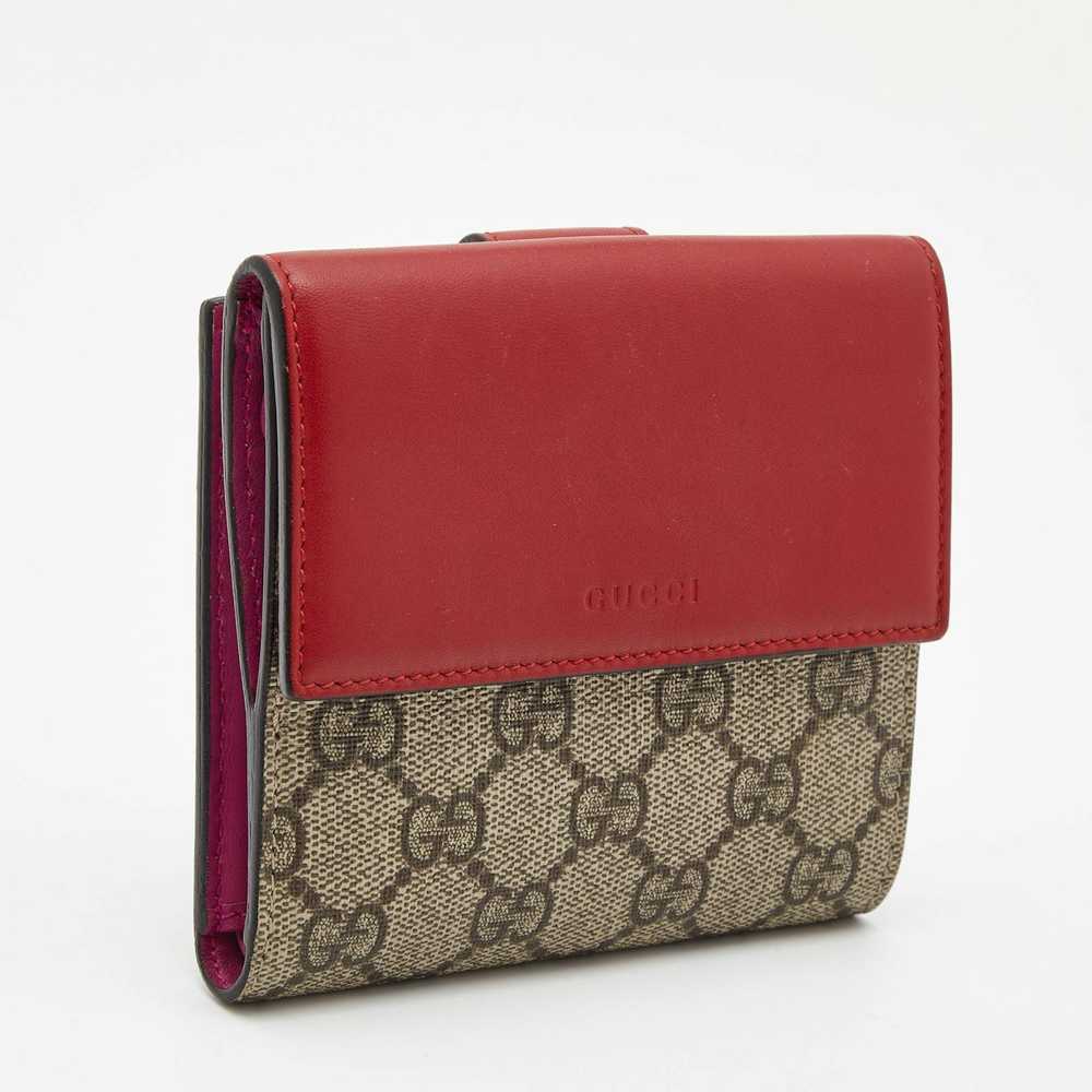 Gucci GUCCI Red/Beige GG Supreme Coated Canvas an… - image 4