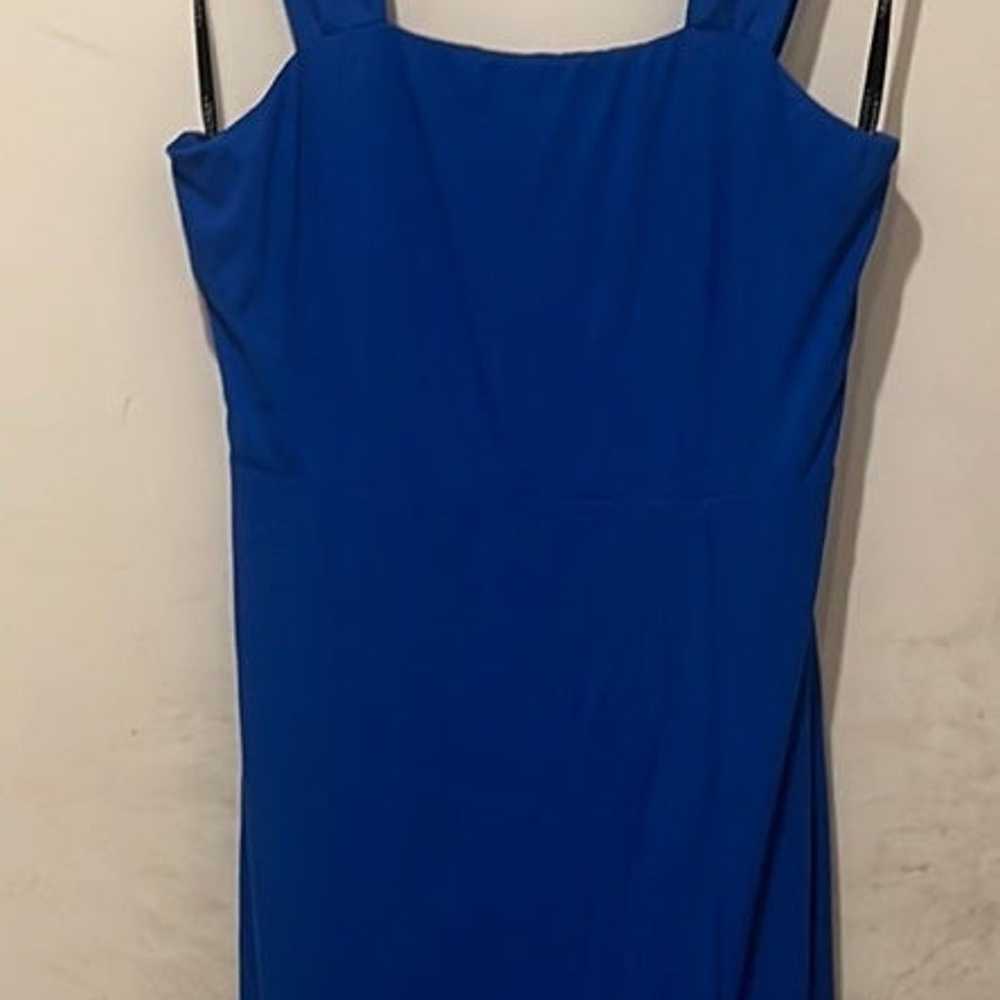 BLUE RIBBED SHEATH DRESS LIKE NEW!! - image 2