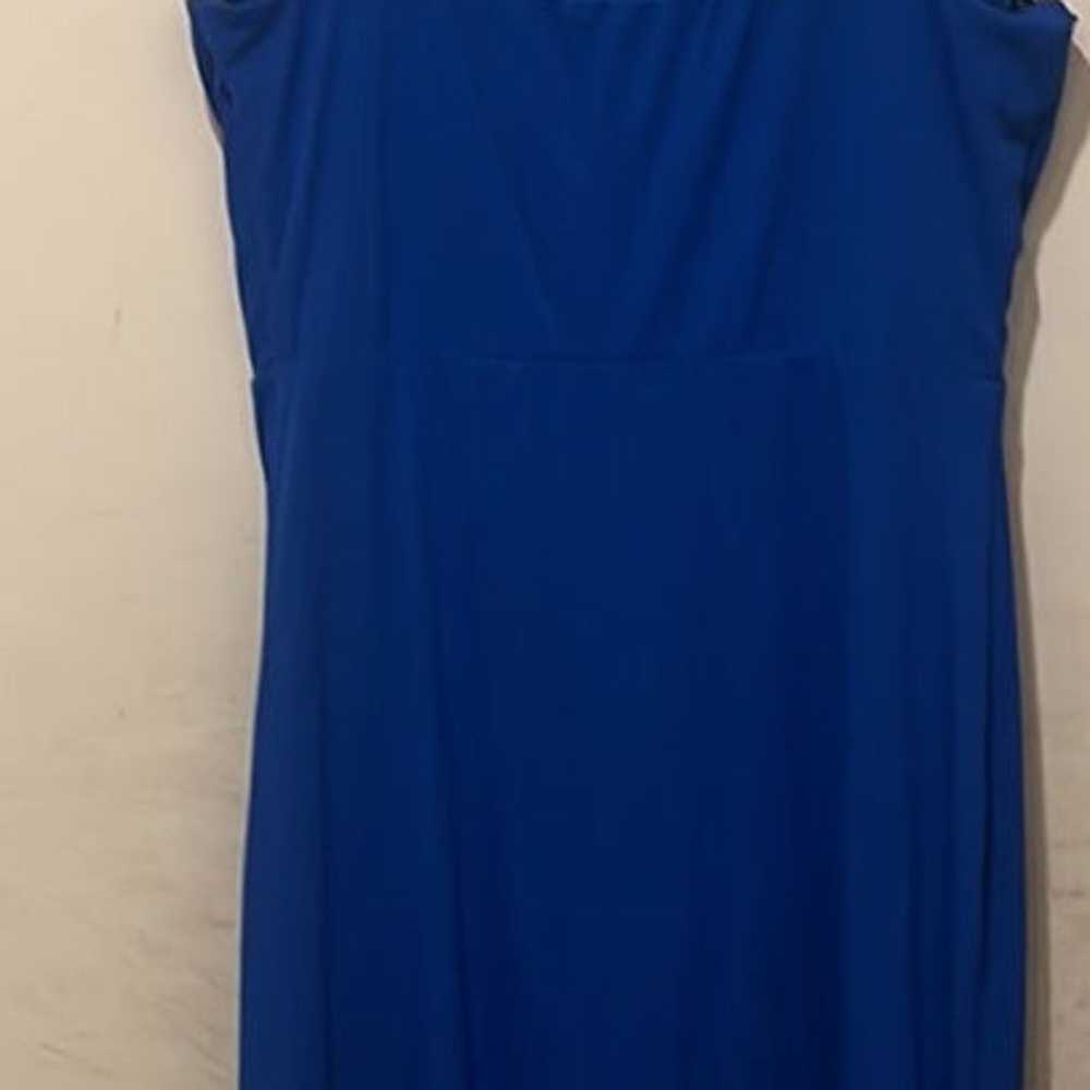 BLUE RIBBED SHEATH DRESS LIKE NEW!! - image 4