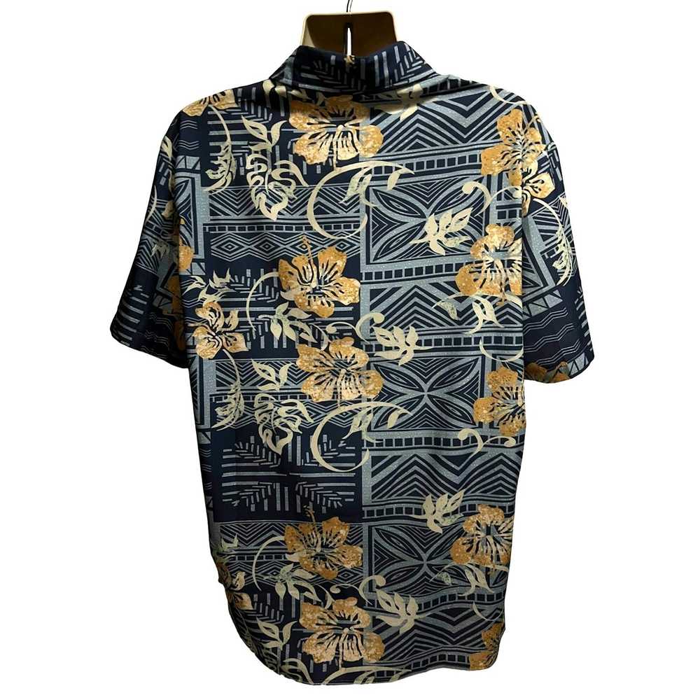 Vintage MissLook Blue Hawaiian Aloha Button Up Pu… - image 2