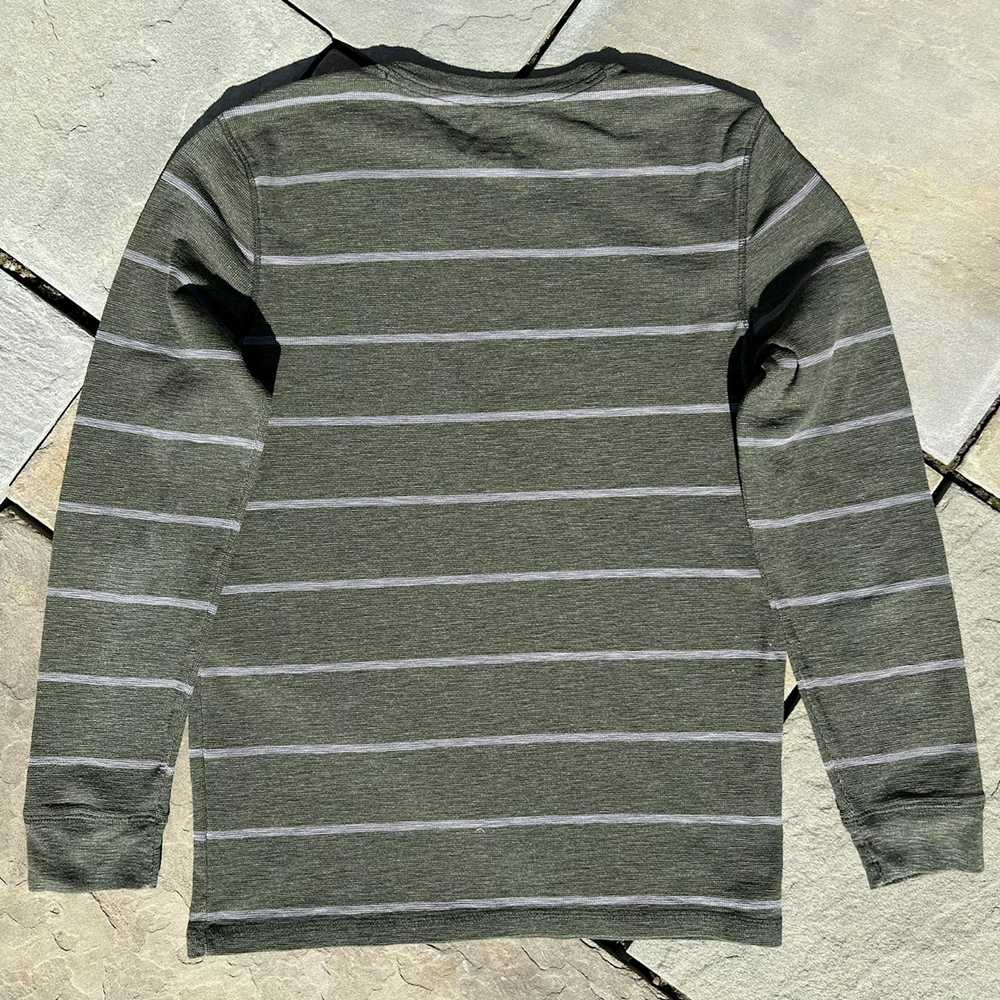 Urban Pipeline Olive Green Grey Striped Waffle Kn… - image 2