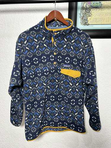 Patagonia Synchilla Snap-T Pullover Fleece Tundra Cluster Pattern Navy Size  XS