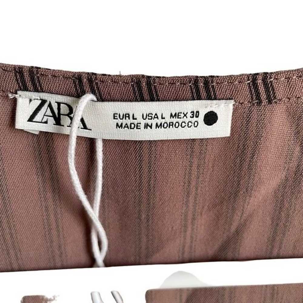 Zara Dress Womens L Midi Short Sleeve Ruffled Mer… - image 3