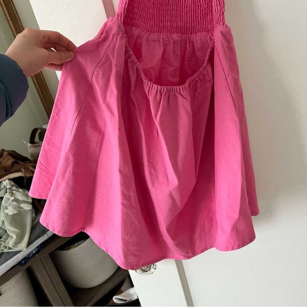 Isalis Pink Mini Criss Cross Open Back Cotton Fit… - image 5