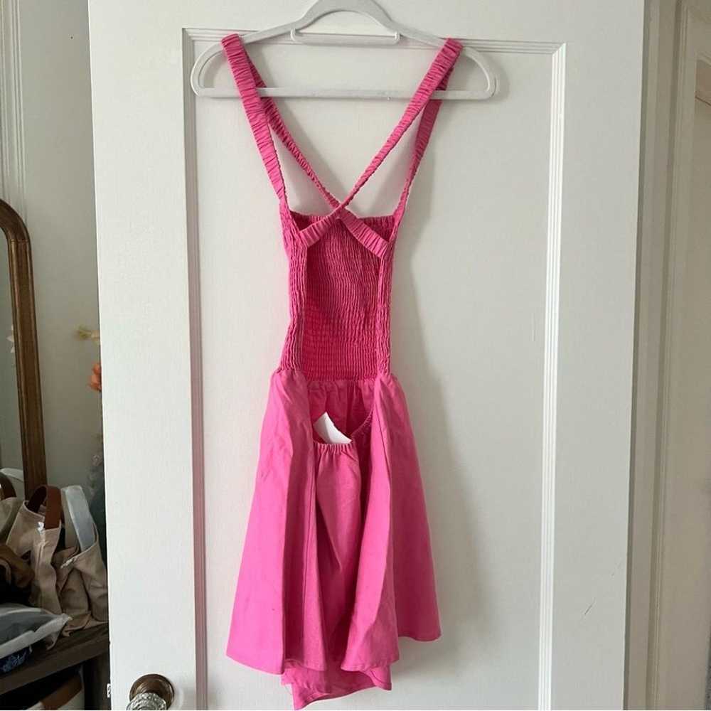 Isalis Pink Mini Criss Cross Open Back Cotton Fit… - image 6