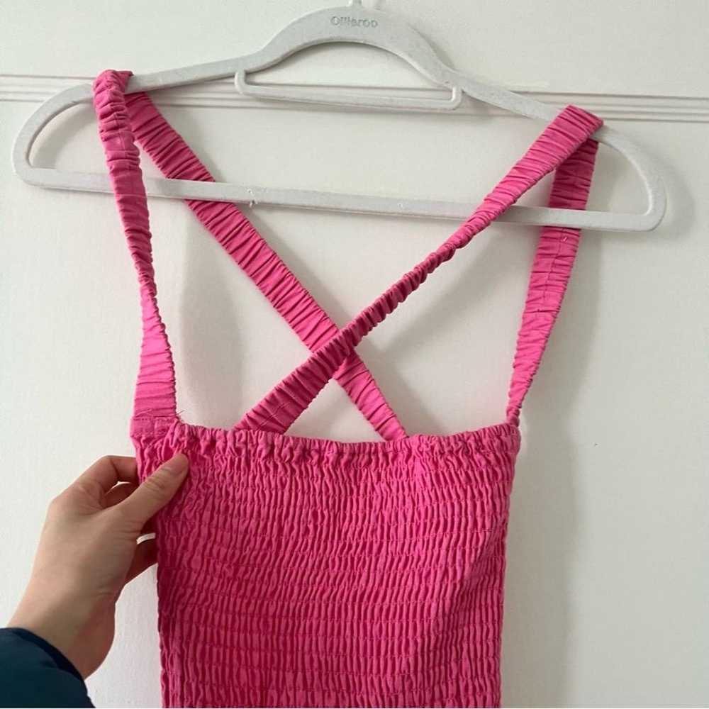 Isalis Pink Mini Criss Cross Open Back Cotton Fit… - image 7