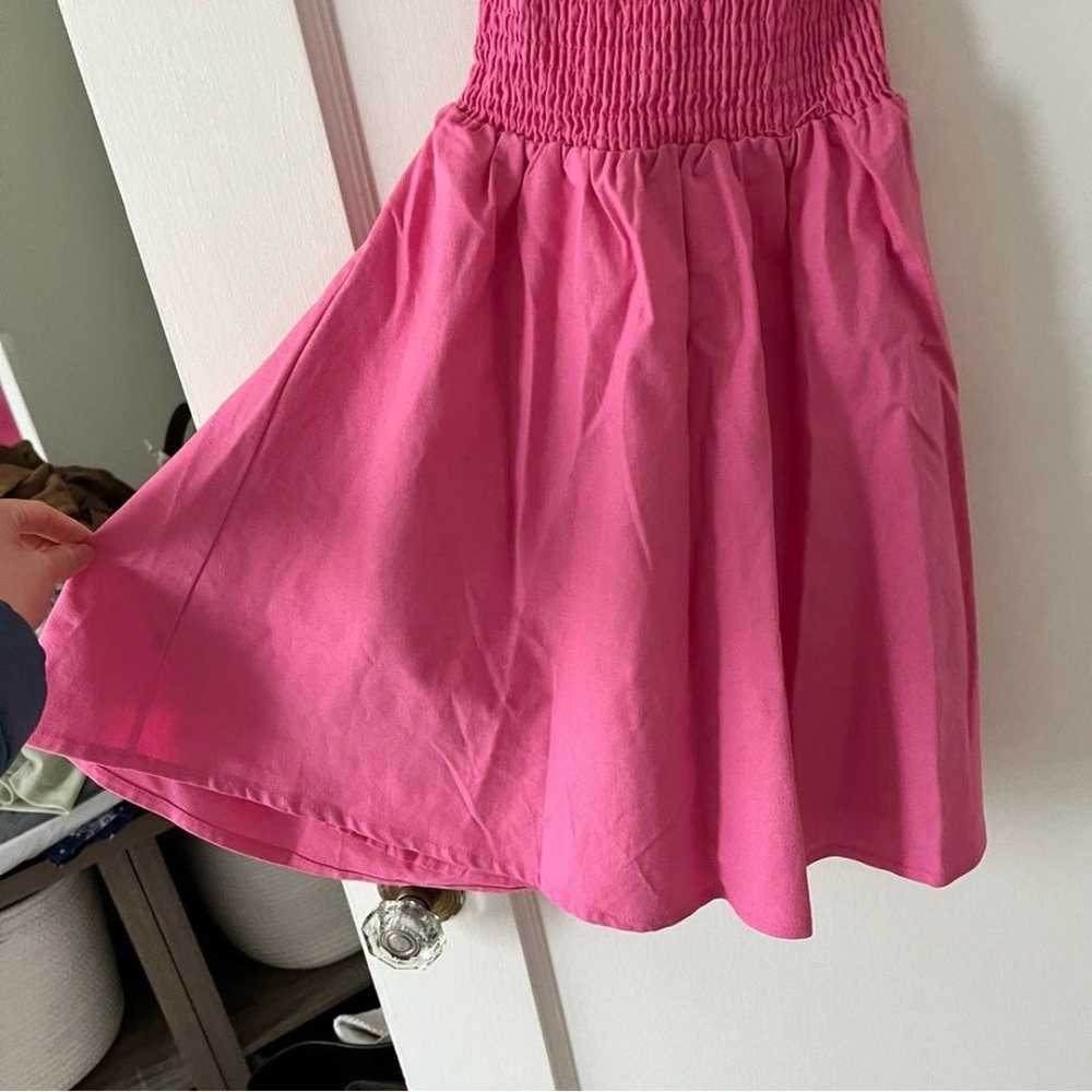 Isalis Pink Mini Criss Cross Open Back Cotton Fit… - image 8