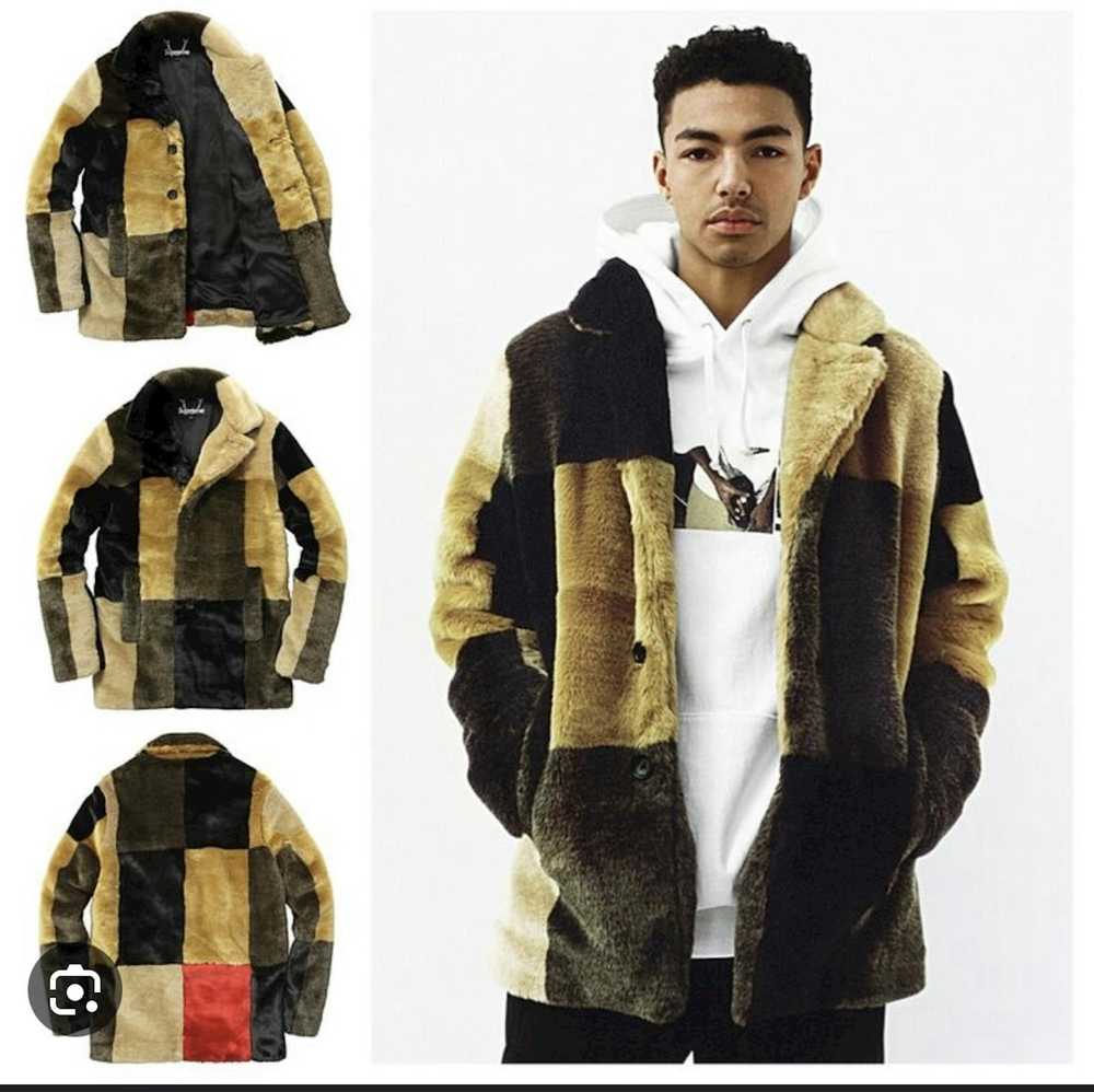 Supreme Faux Fur Patchwork Coat - image 2