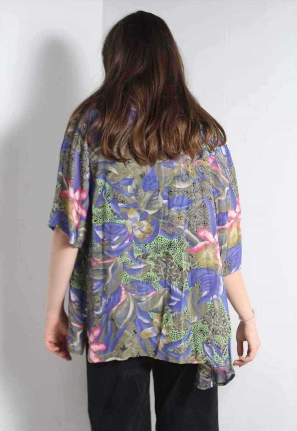 Vintage Abstract Crazy Festival Patterned Shirt M… - image 2