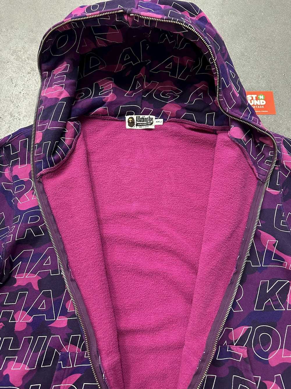 Bape Bape Text Color Purple Camo Full Zip Hoodie … - image 6