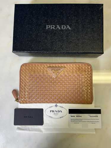 Prada Prada Madras Woven Wallet Talco + Rose - image 1