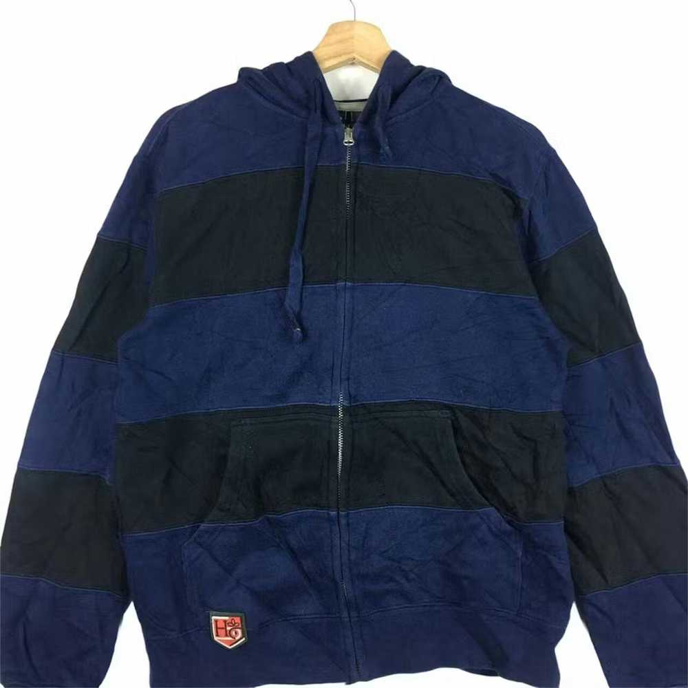 Habitat Vtg HABITAT JAPAN Striped Hoodie Jacket B… - image 3