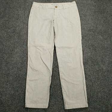 gap women's size 8 khakis vintage rolled crop solid green pants straight  leg