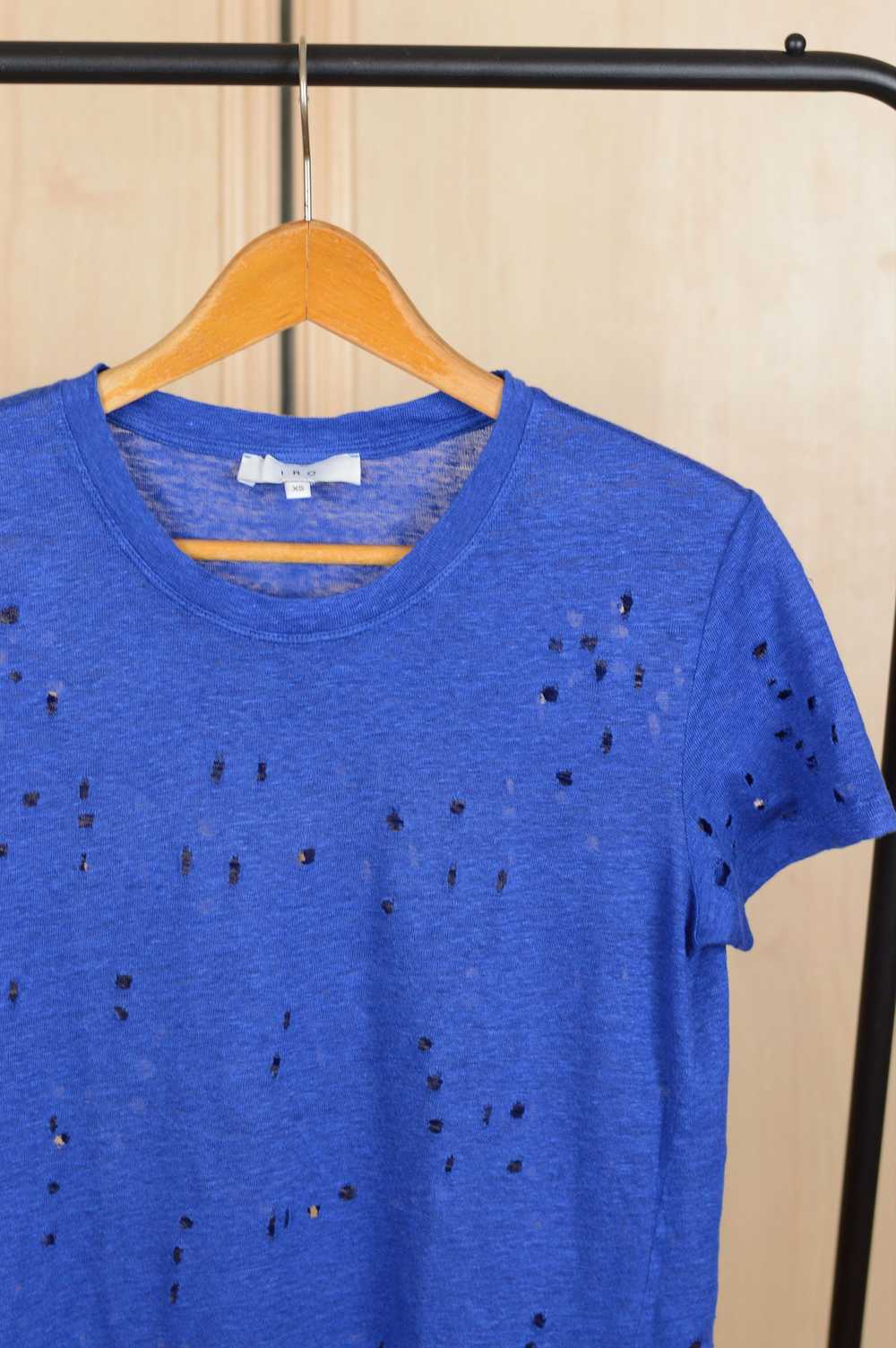 Iro IRO Clay Distressed Holes Linen tee - image 2