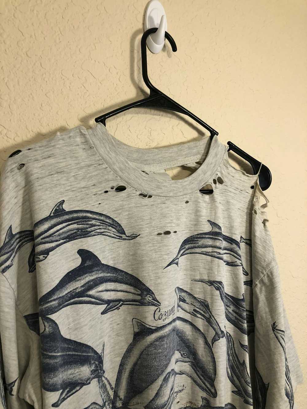 Vintage Thrashed Distressed Mexico Dolphin Faded … - image 10