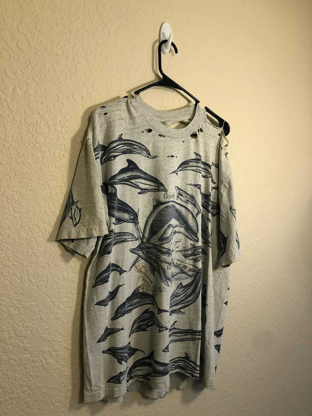 Vintage Thrashed Distressed Mexico Dolphin Faded … - image 2