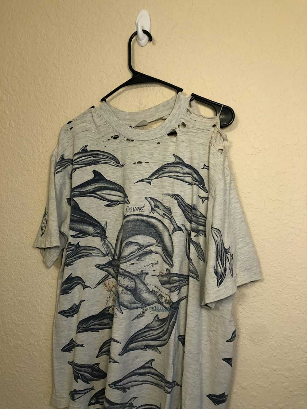 Vintage Thrashed Distressed Mexico Dolphin Faded … - image 3