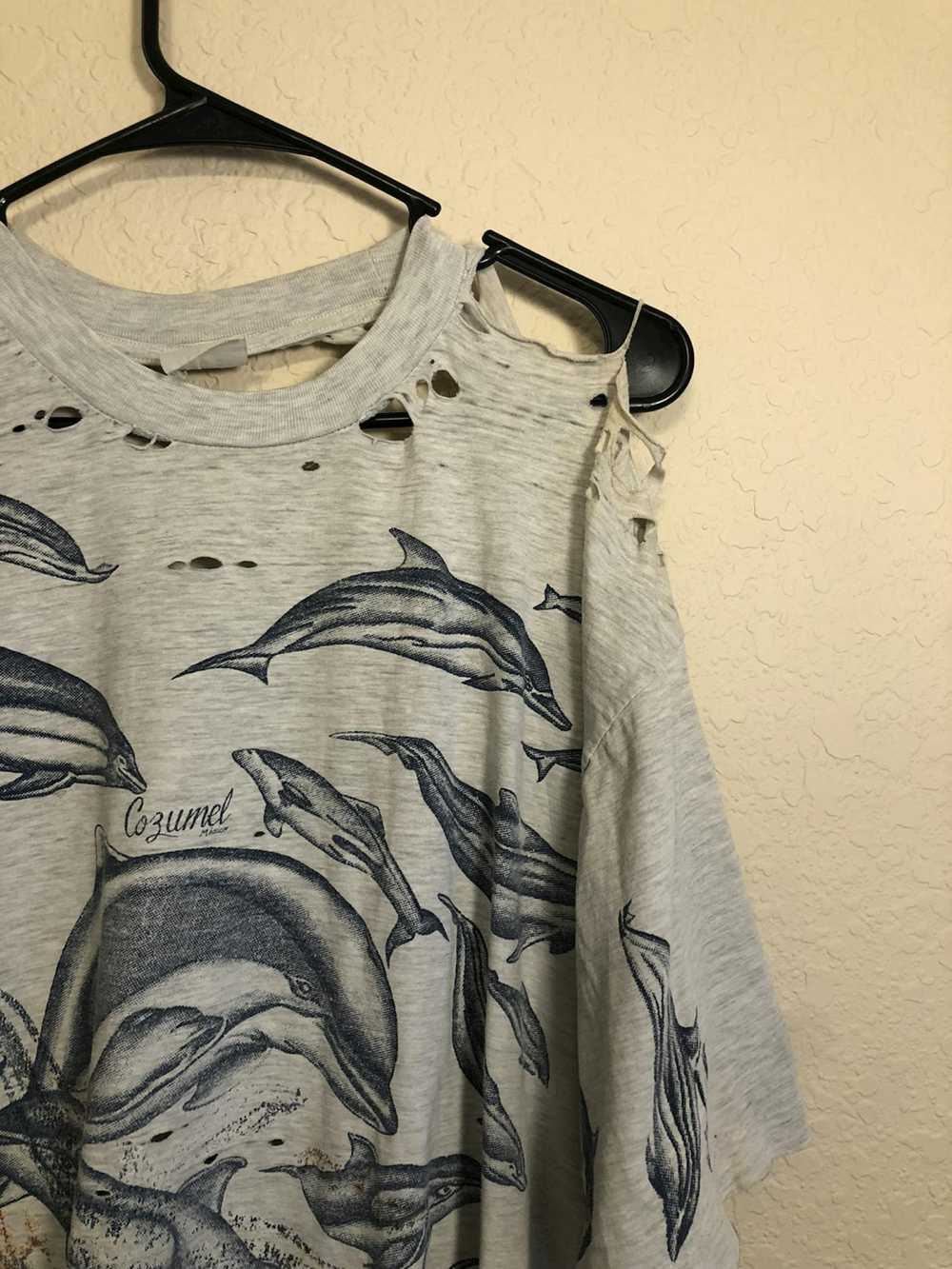 Vintage Thrashed Distressed Mexico Dolphin Faded … - image 6
