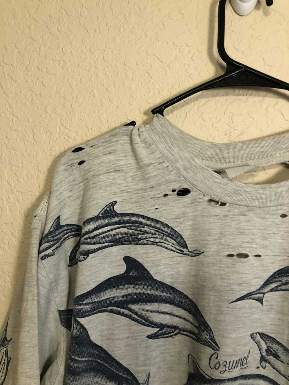 Vintage Thrashed Distressed Mexico Dolphin Faded … - image 7