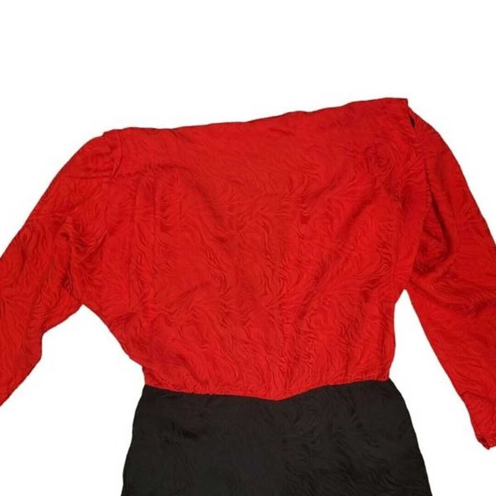 womens Vintage 1990s Red Black Wide Leg Romper pa… - image 10
