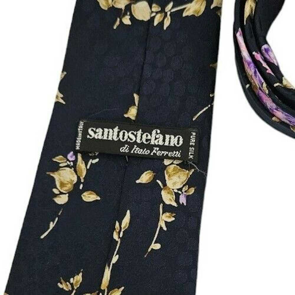 Santo Stefano SANTOSTEFANO Floral Silk Tie ITALY … - image 2