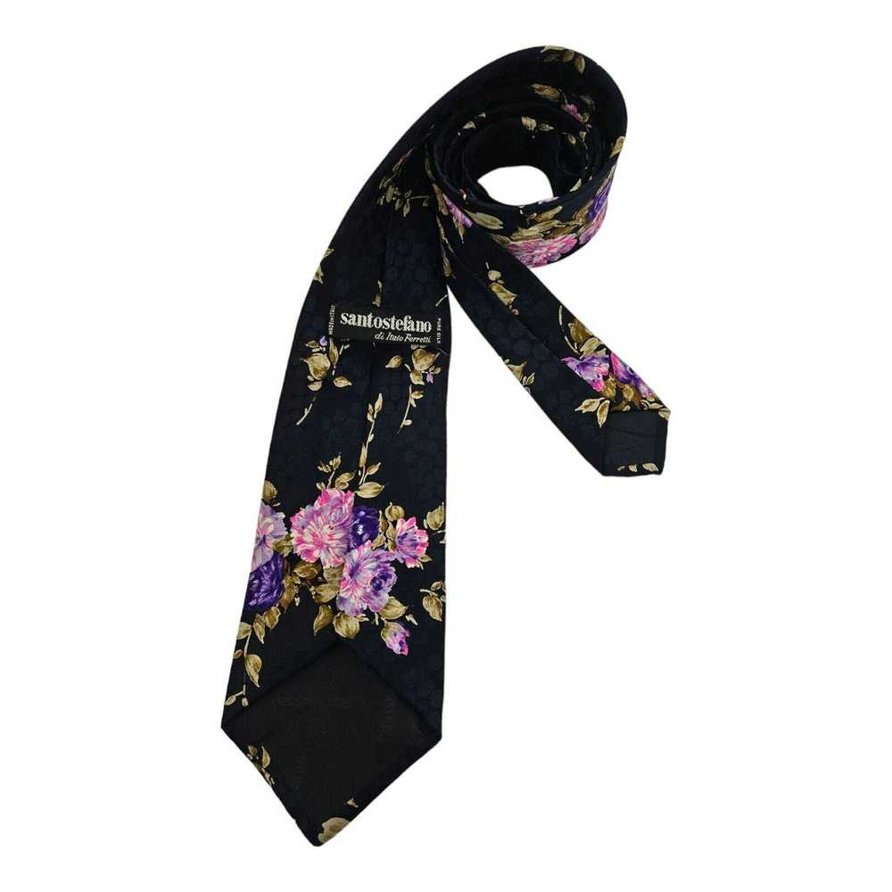Santo Stefano SANTOSTEFANO Floral Silk Tie ITALY … - image 6