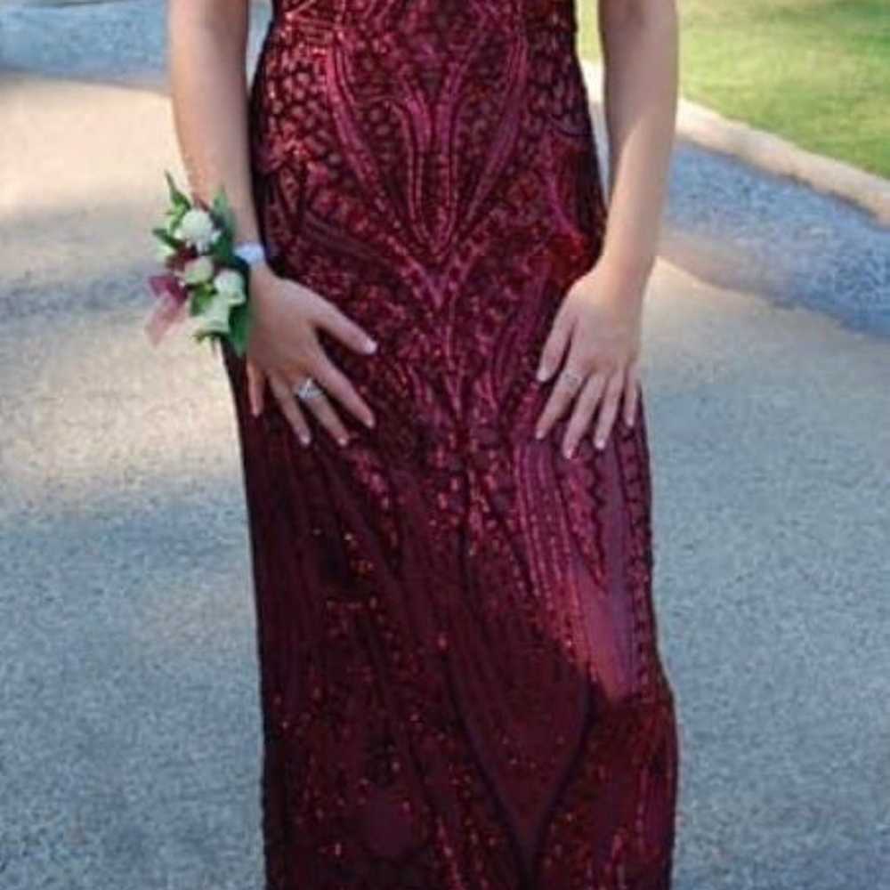 Beautiful red sparkly prom dress size 0 - image 3