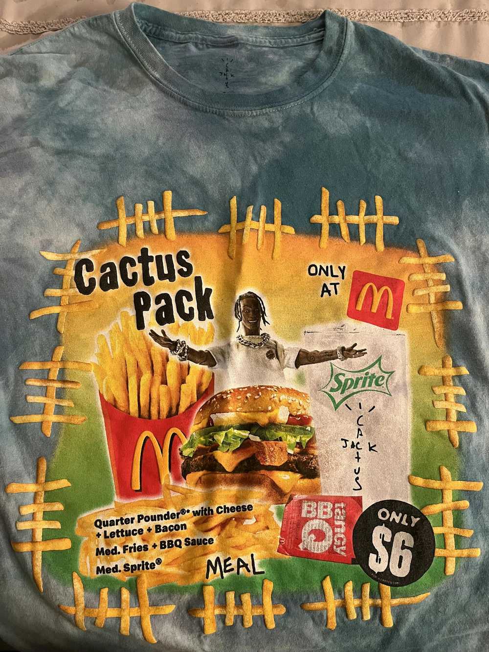 Travis Scott Blue McDonald's Crew Cactus Jack Tee - image 2