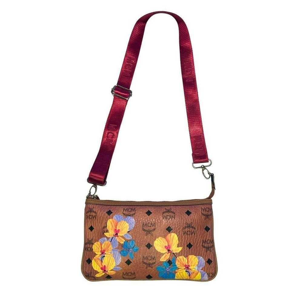 MCM MCM Floral Visetos pouch crossbody Bag 10" x … - image 2