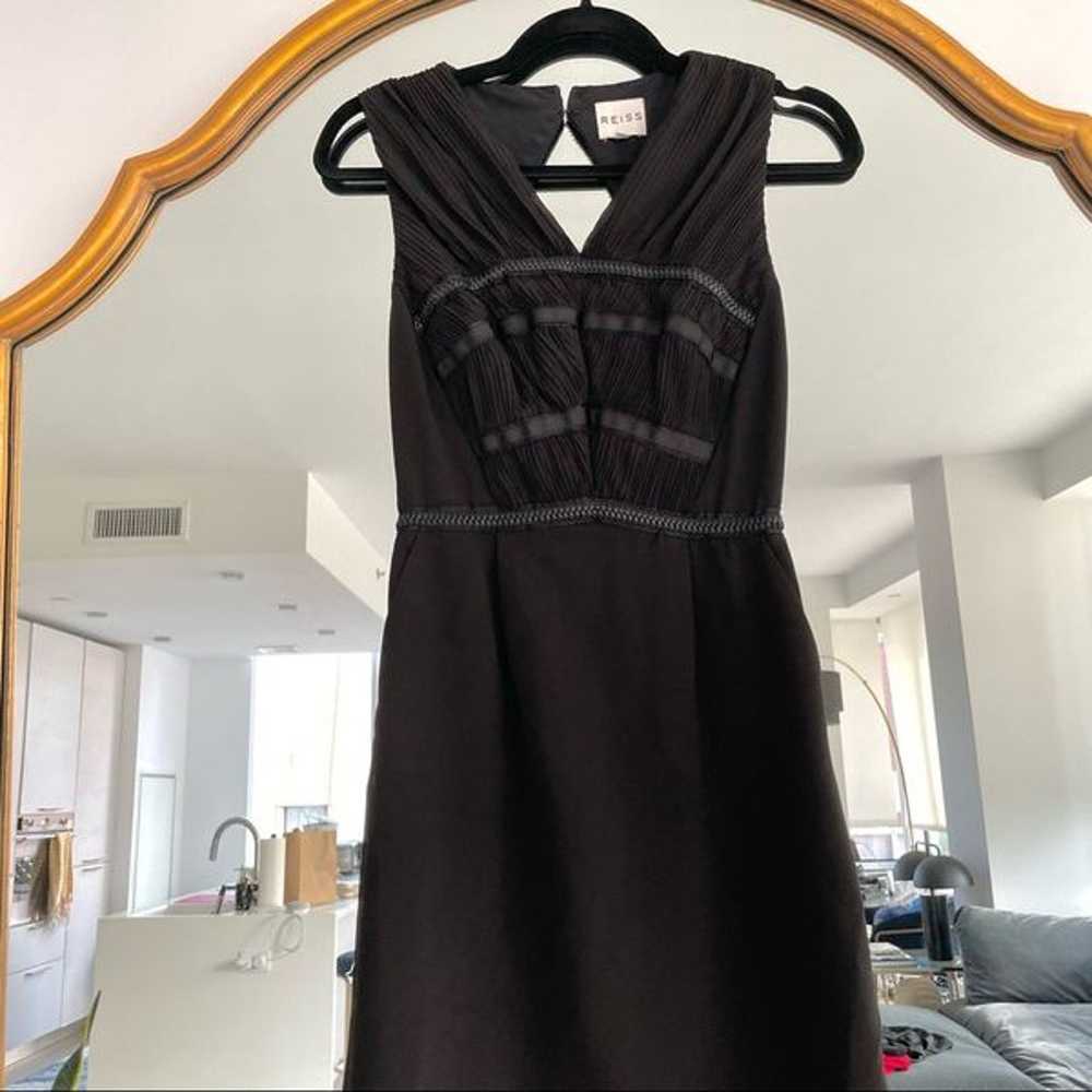 EUC REISS Black Satin Dress retail $350 - image 3