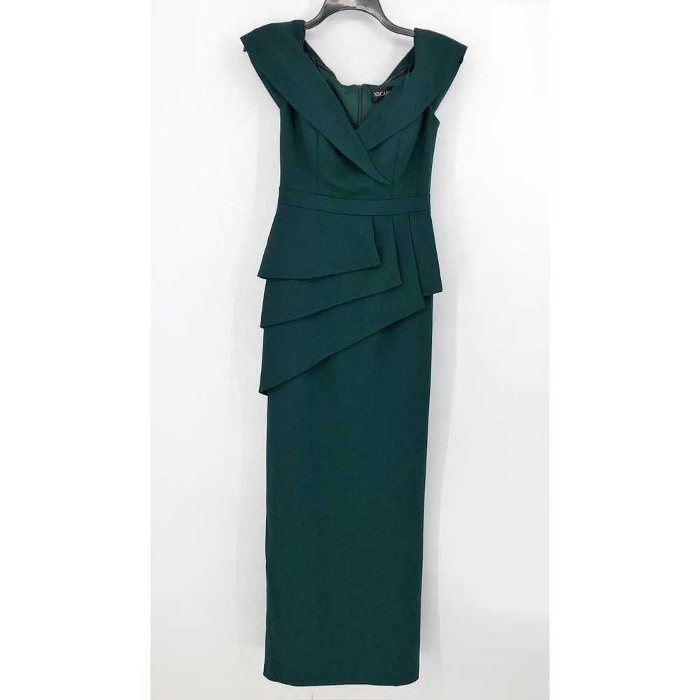 Xscape Womens Column Gown 4 Green Off the Shoulde… - image 2