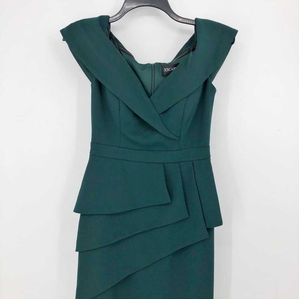 Xscape Womens Column Gown 4 Green Off the Shoulde… - image 3